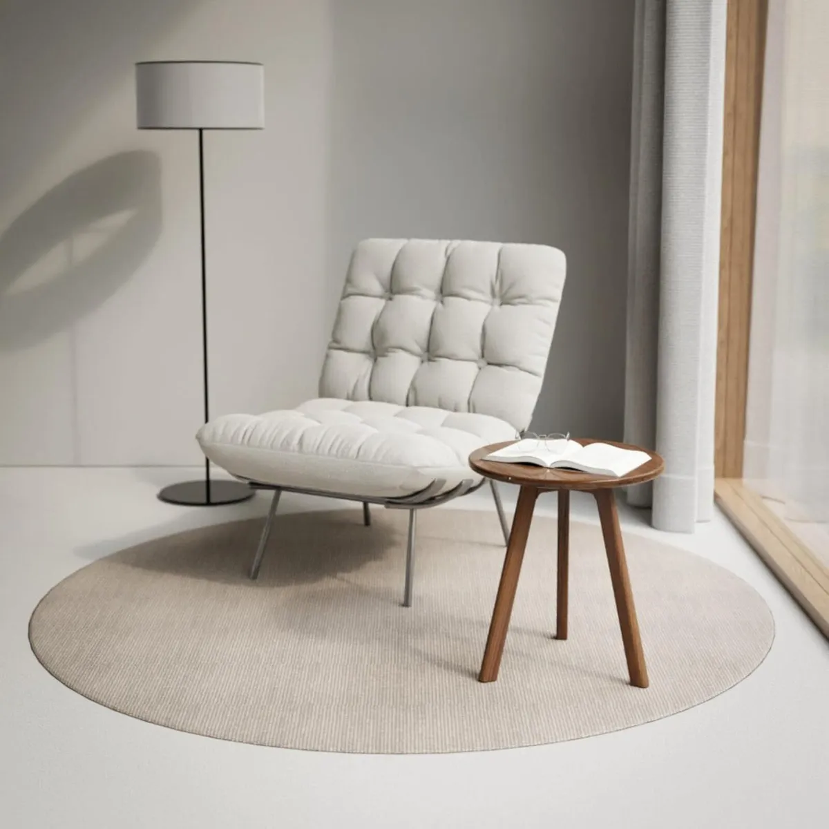 Round Side Table 100% Solid Wood Occasional - Image 4