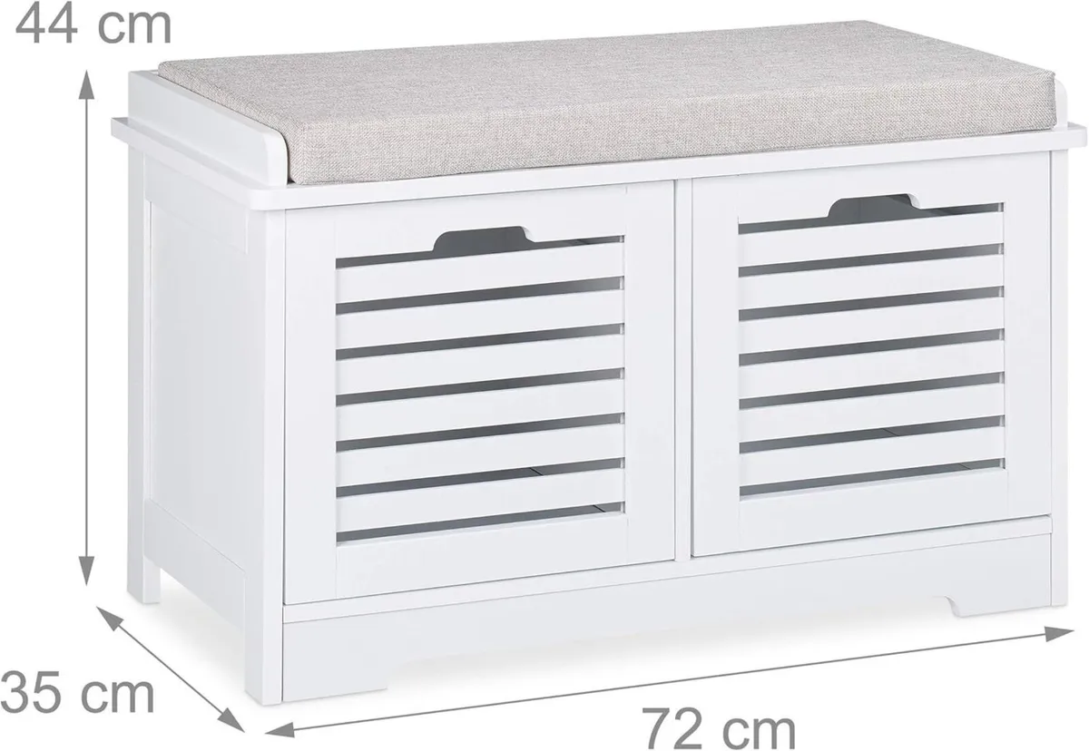 Storage Bench 2 Drawers Soft Cushion Hallway - Image 3
