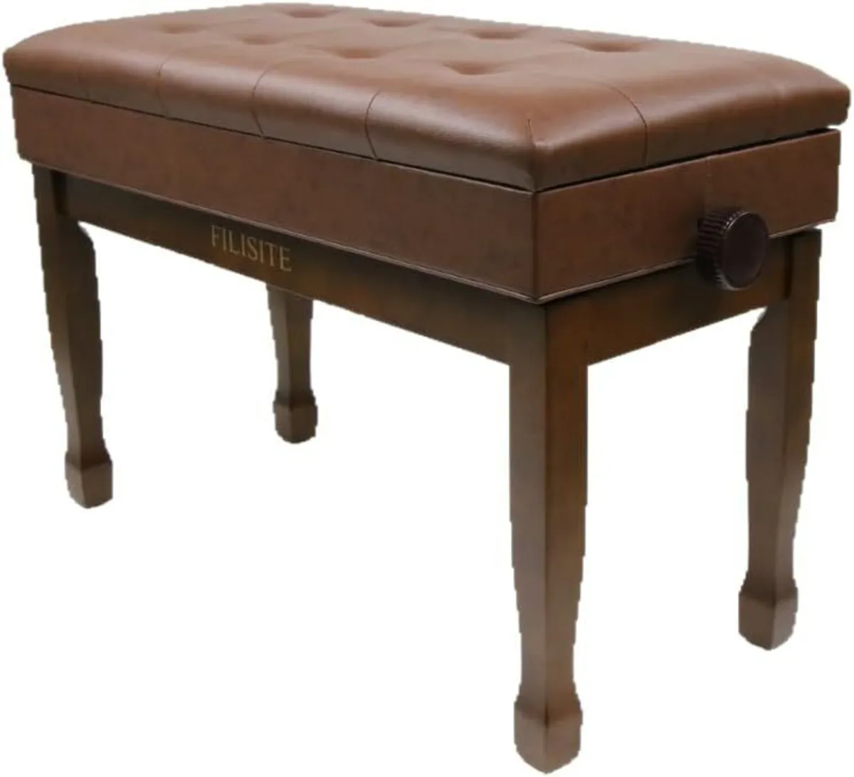 Duet Piano Bench with Storage Wooden Stool - Image 1