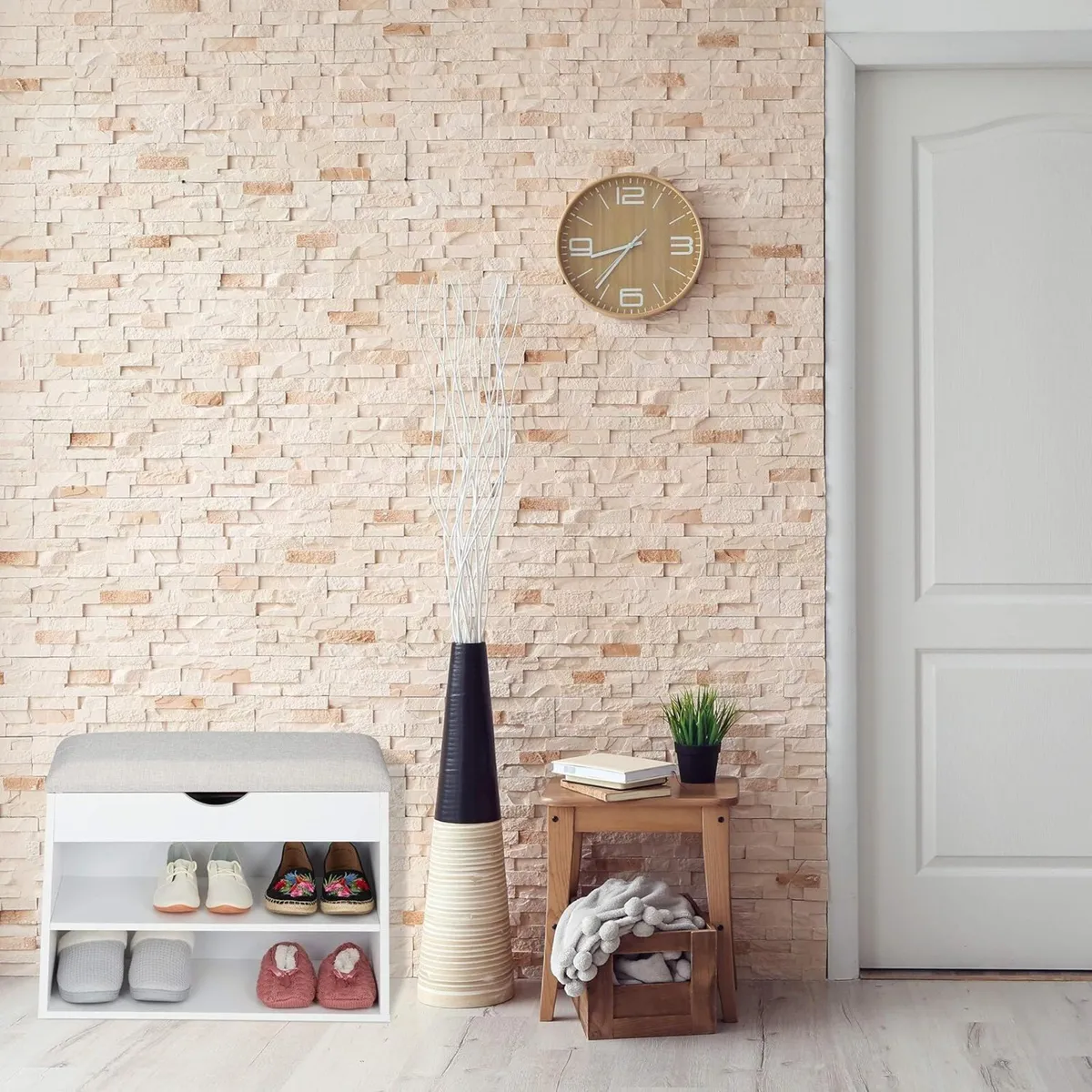 Shoe Bench Upholstered Cushion Foldable Seat - Image 2