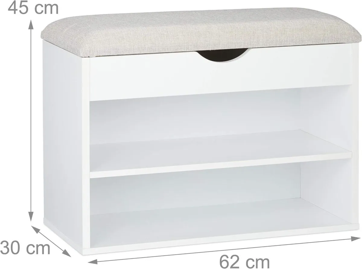 Shoe Bench Upholstered Cushion Foldable Seat - Image 3