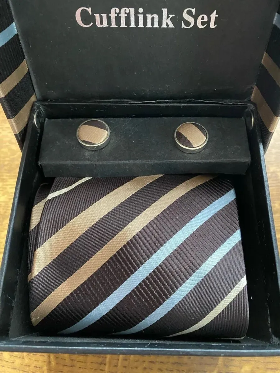 NEW Henri Ross Cufflinks and Tie Set in Box - Image 2