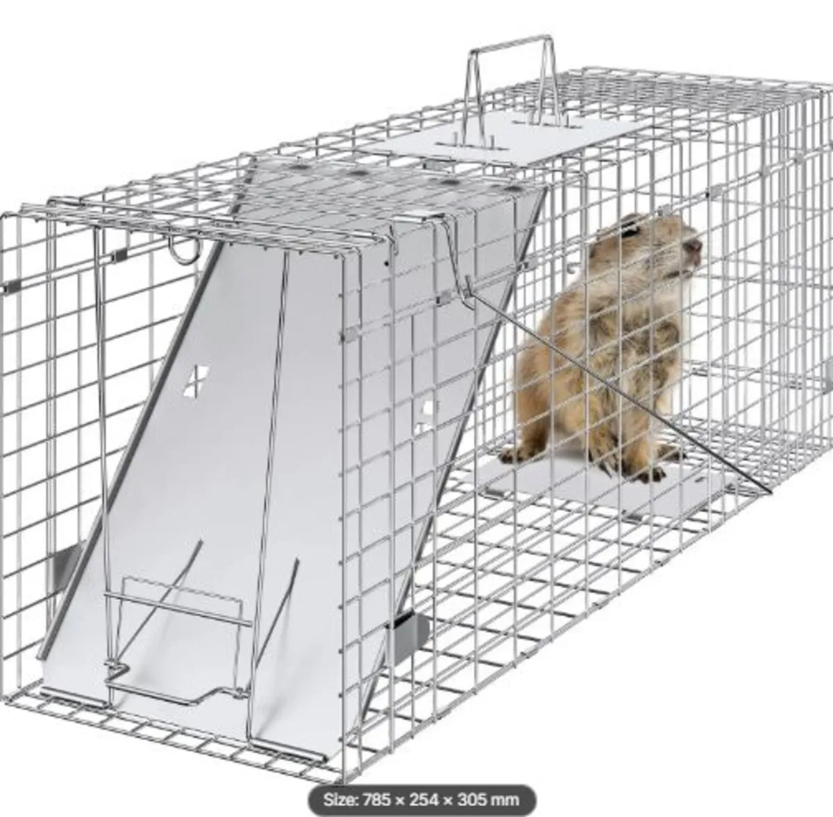 Live Animal Cage Trap, 79 x 25 x 30.5 cm Humane - Image 1