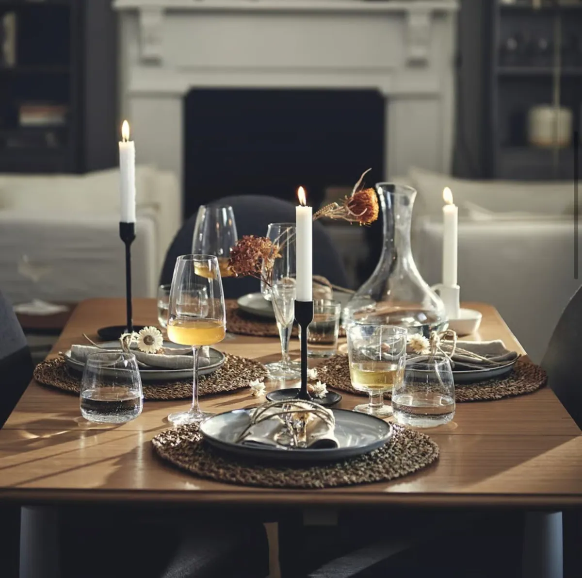 Drop-leaf table, oak veneer/white, 74/134x80 cm - Image 1