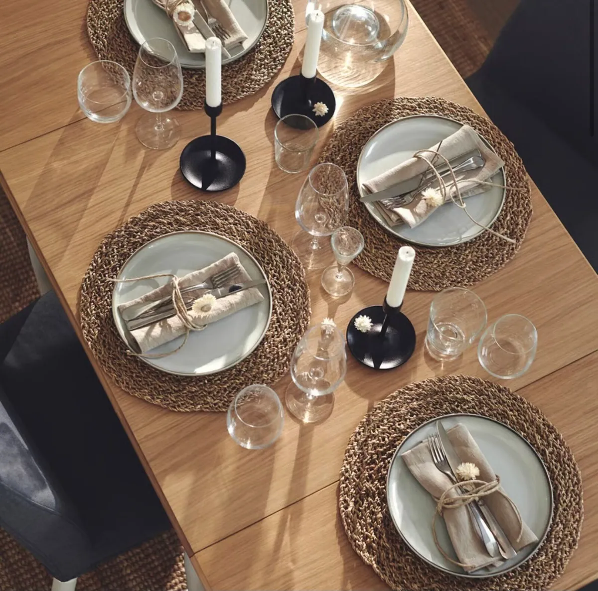 Drop-leaf table, oak veneer/white, 74/134x80 cm - Image 2