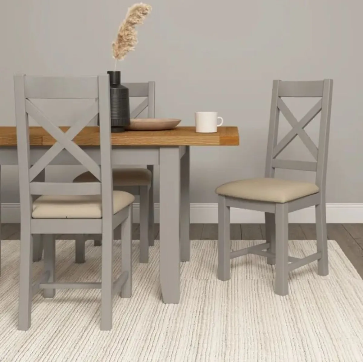 Windsor Large Extending Dining Table Pebble Grey - Image 1