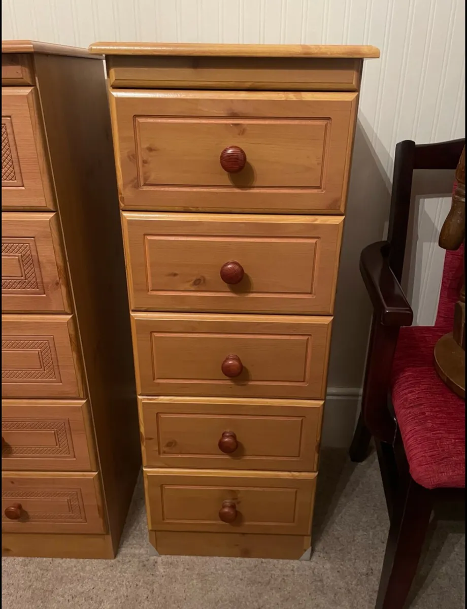 Slim Pine Tallboy Chest of Drawers – 5 Drawers