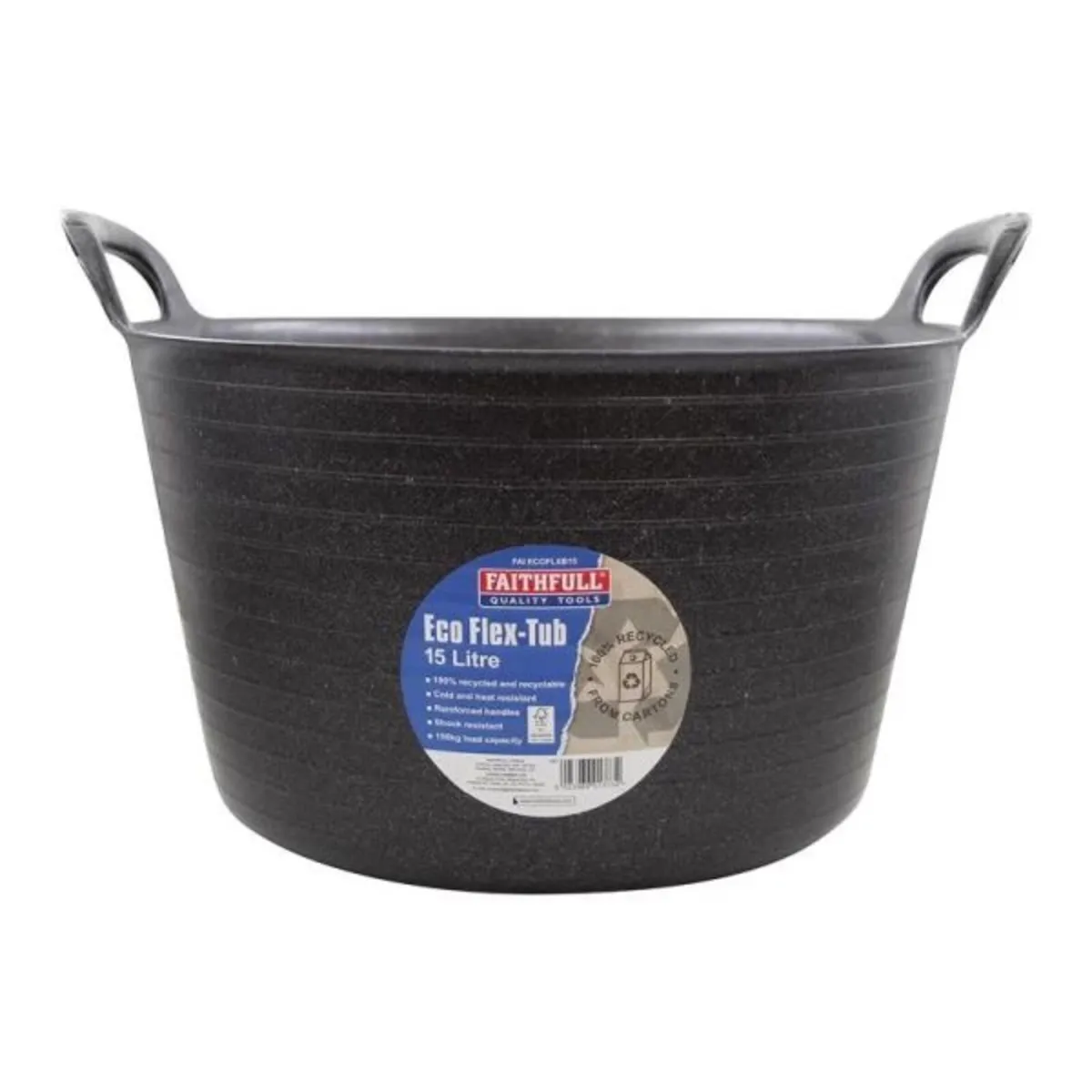 Faithfull Eco Flex Tub 15 litre - Recycled Black