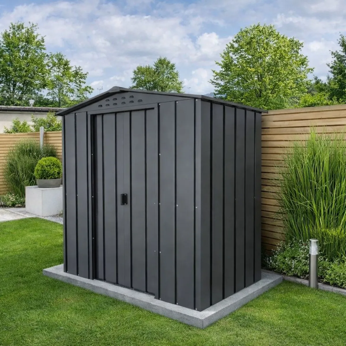 🌟 Duramax TOP Riverton 6x4 Metal Shed –Anthracite - Image 1