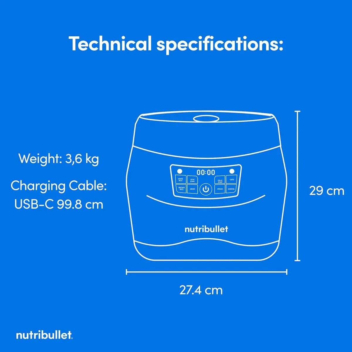 Nutribullet EveryGrain 10 Cup Pre-Programmed Rice - Image 3