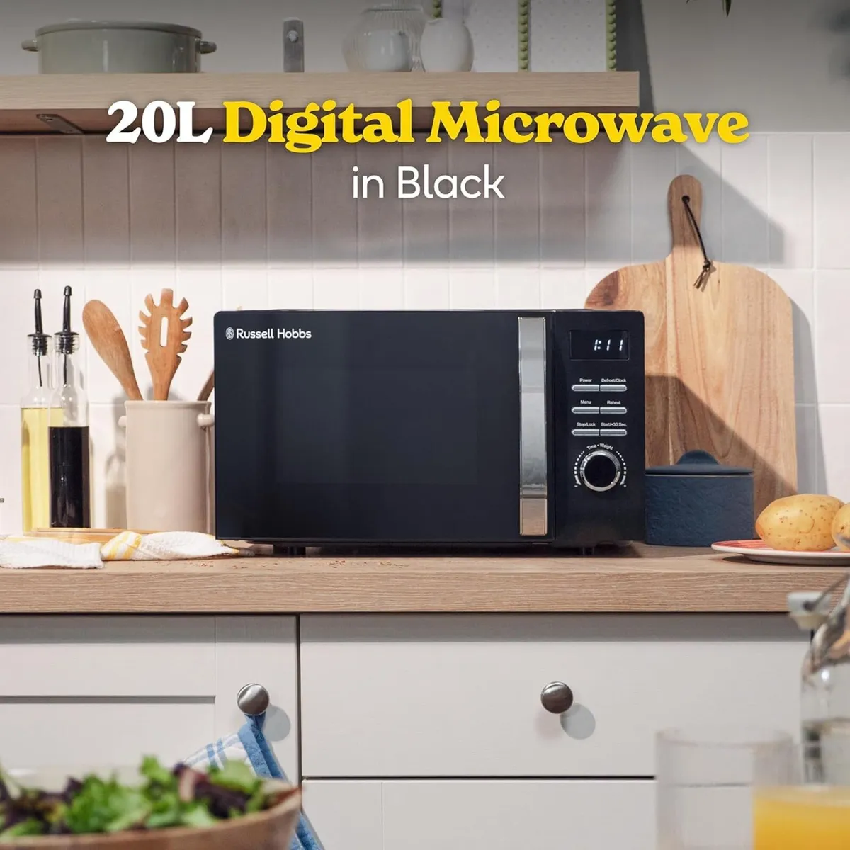 Digital Microwave 20L 800W in Black with 5 Power - Image 4