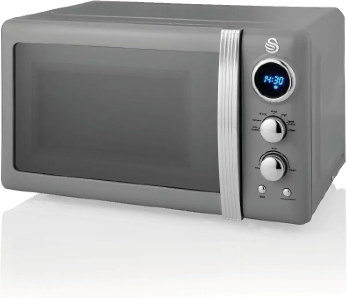 Retro LED Digital Microwave Grey 20L 800W 6 Power - Image 1