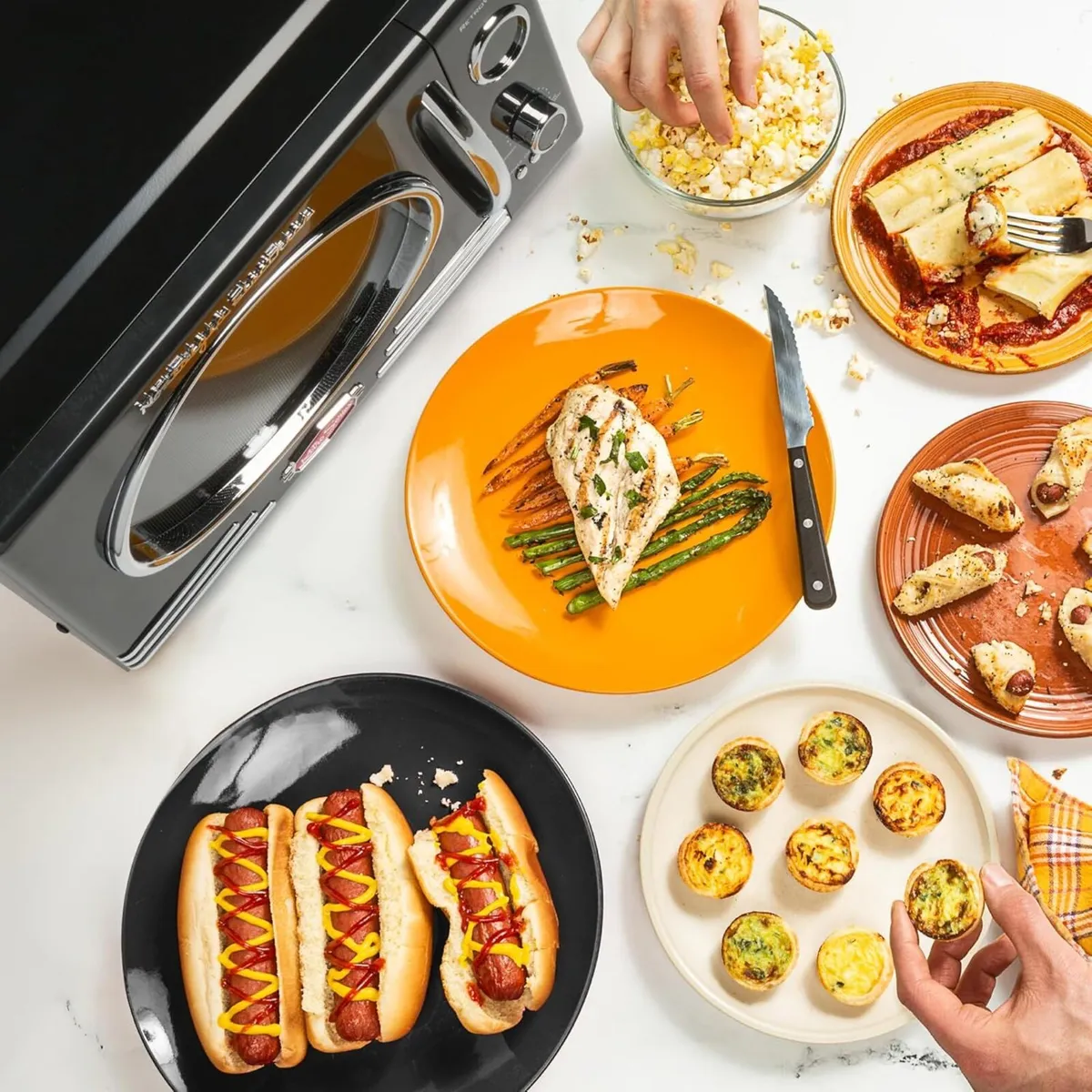 Retro Countertop Microwave Oven - Large 800-Watt - Image 2