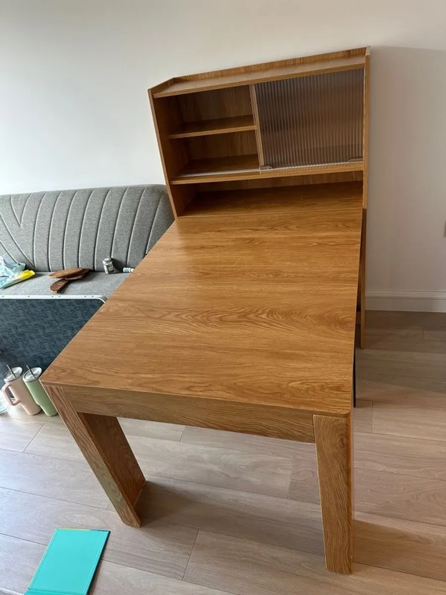 Extendable Dining Table, Natural, Rustic Style With Sideboard - Image 3