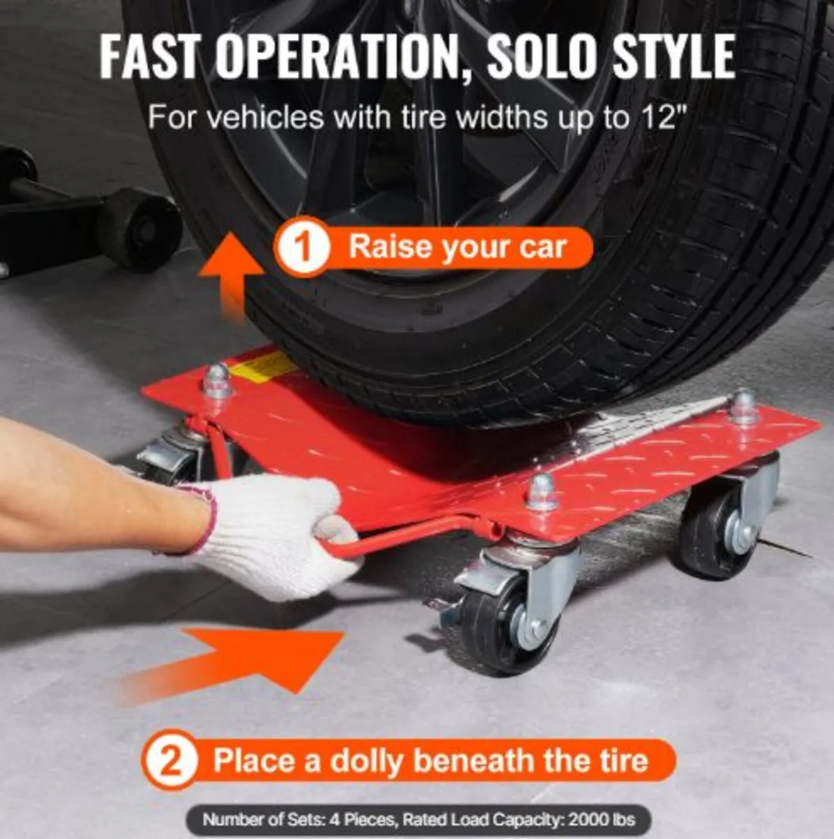 Wheel Dolly, 8000 lbs Capacity Heavy-Duty Steel - Image 4