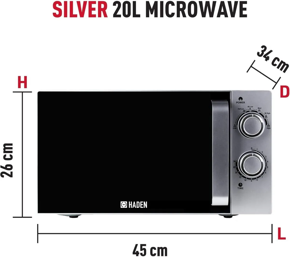 20L Microwave Oven - 700W with 6 Power Levels and - Image 3