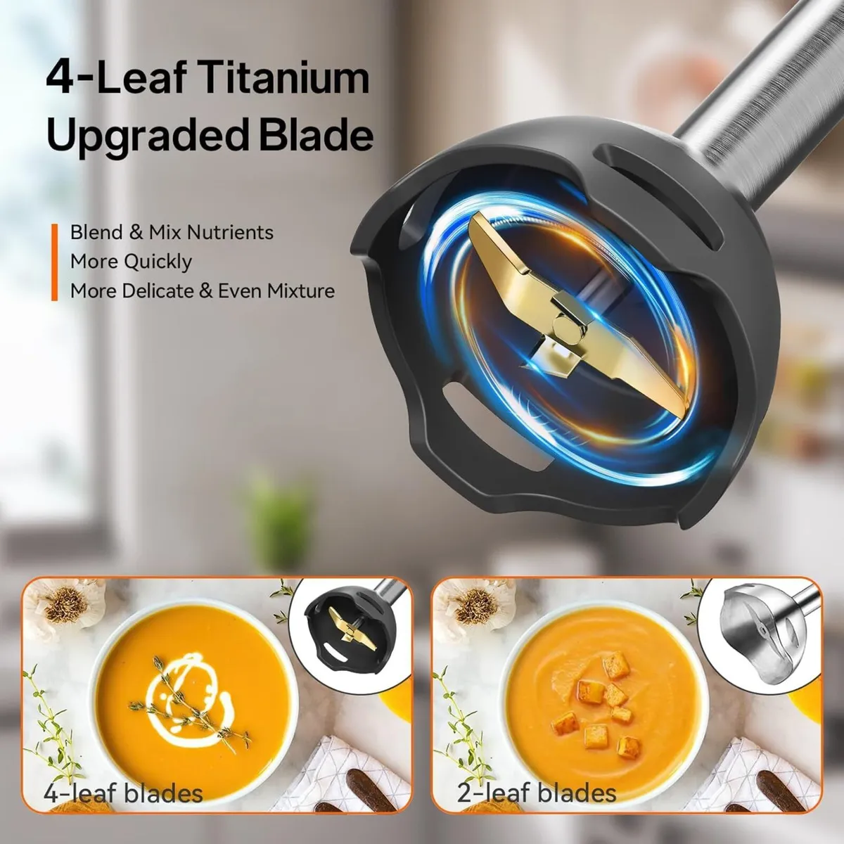 Immersion Blender 1100W 2-in-1 Hand Held with - Image 4