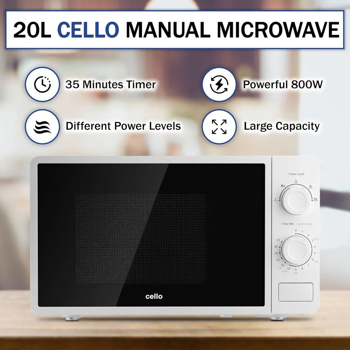 800W Microwave Oven with 20 Litre Capacity 5 - Image 3