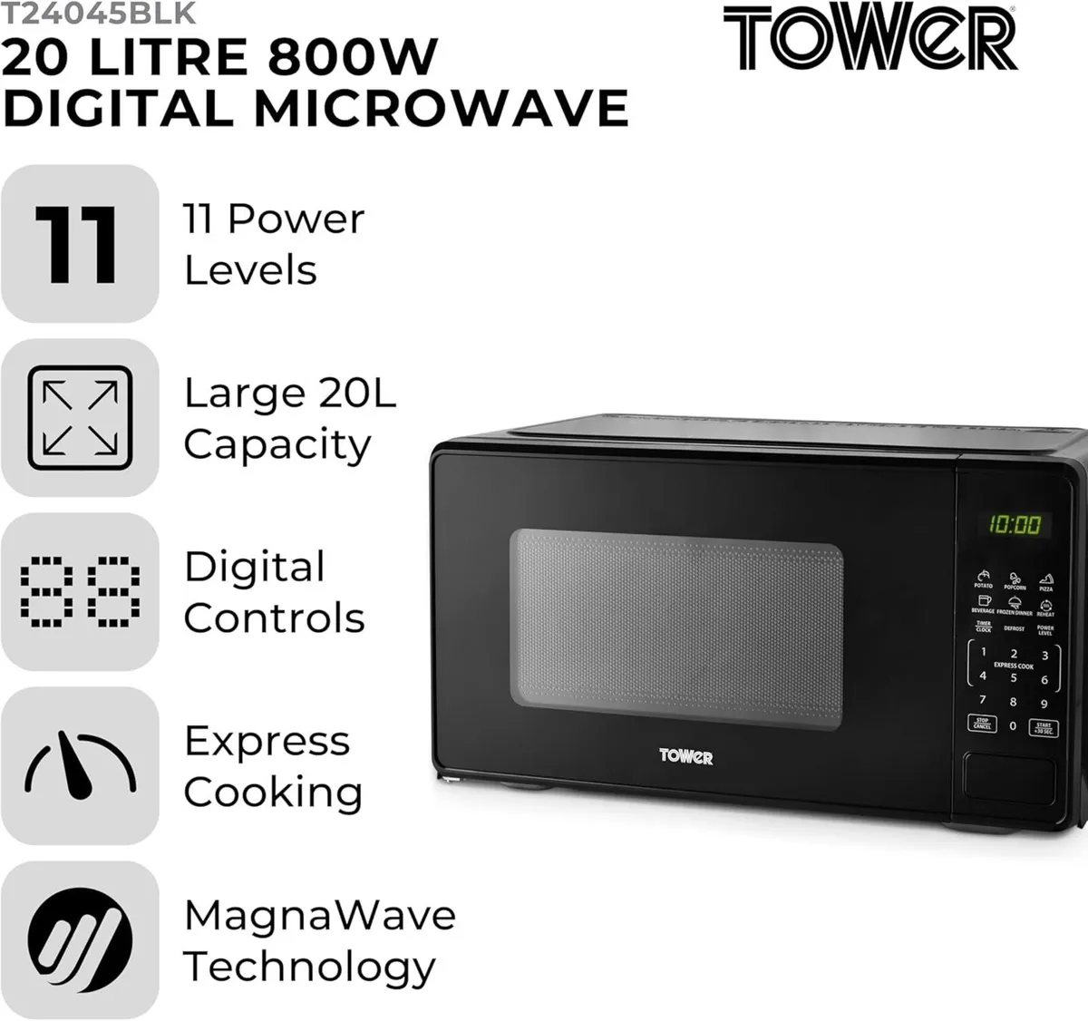 20L 800W Digital Microwave with 11 Power Levels 6 - Image 3