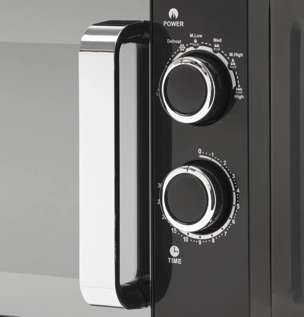 800W Black Microwave 20 Litre Capacity Mirror - Image 3