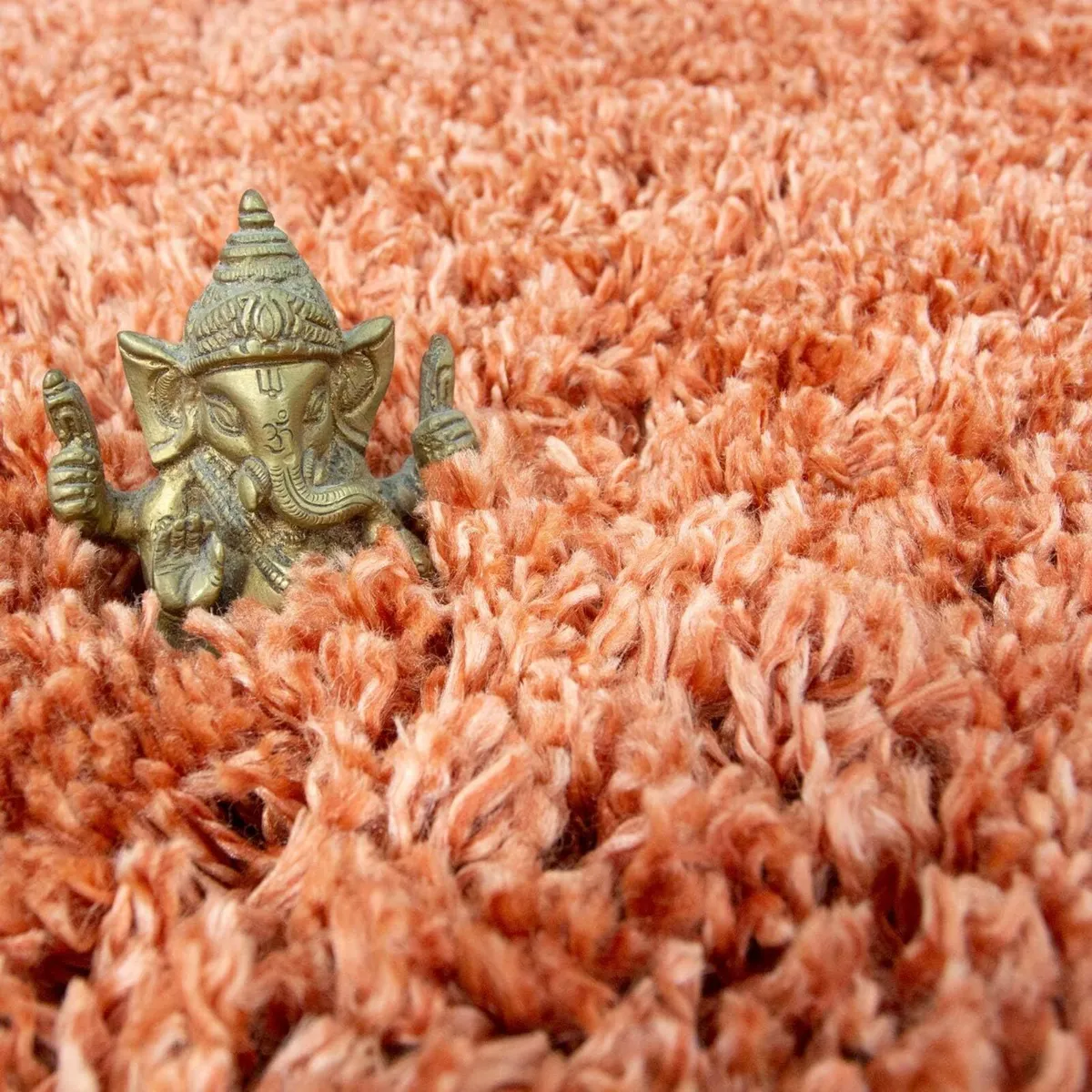 Terracotta Thick Shaggy Rug Orange Plush Affordabl - Image 4
