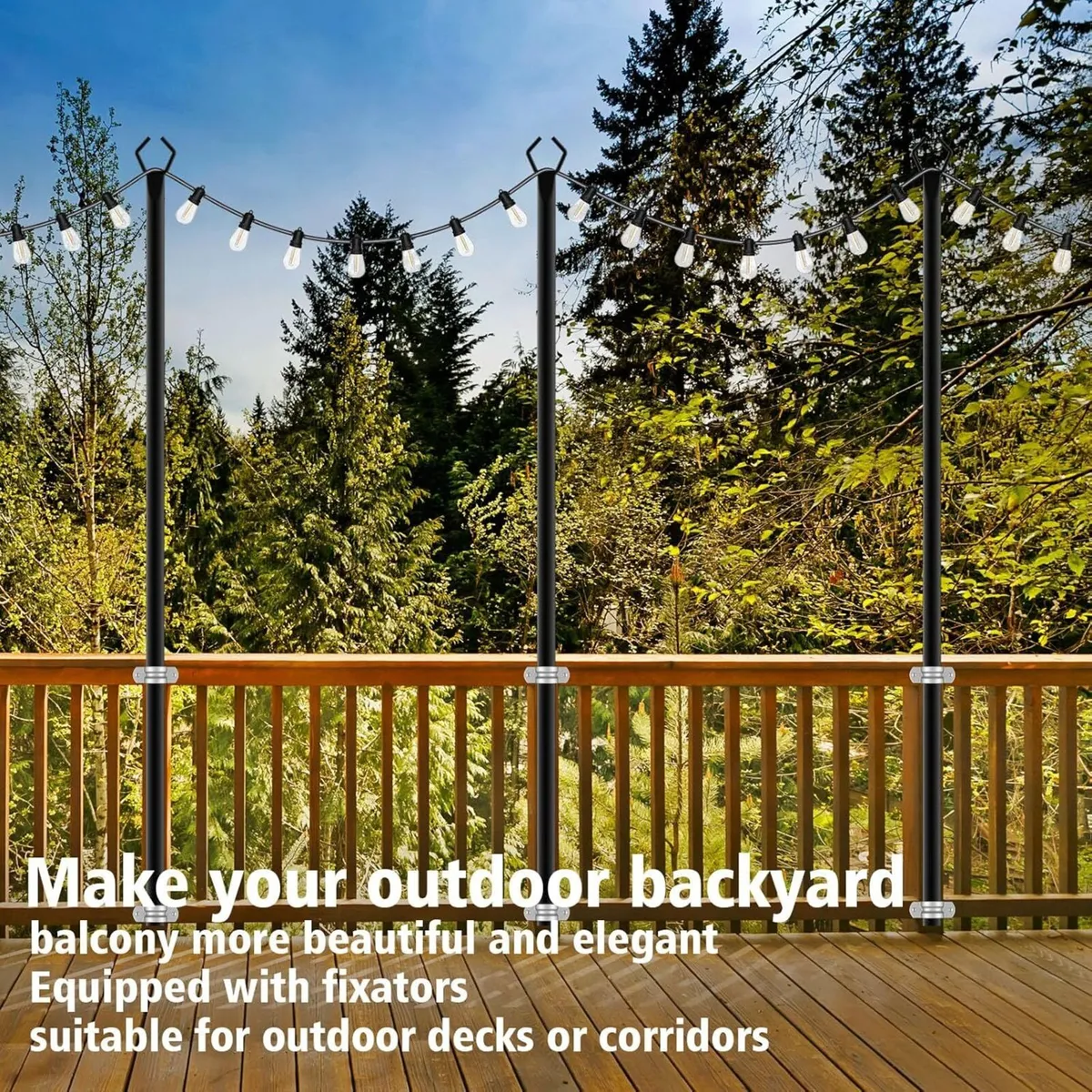 6pack 3M String Light Pole Metal Outdoor Suitable - Image 4