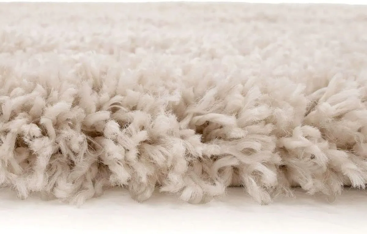 Thick Fluffy Shaggy Living Room Area Rug Neutral - Image 3