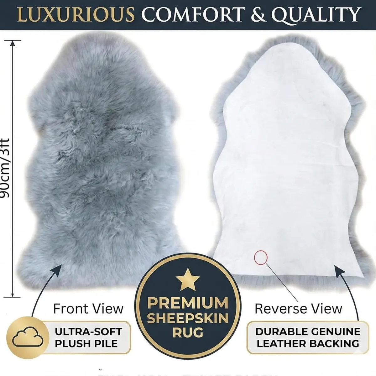 Sheepskin Rug – 100% Genuine New Zealand Sheep - Image 2