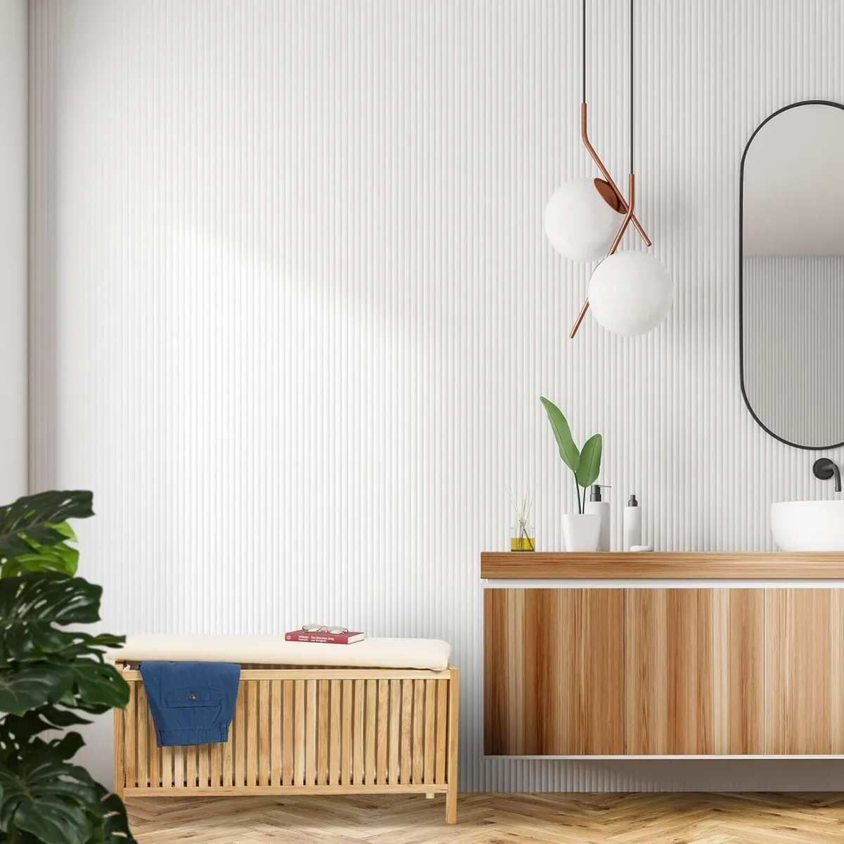 Laundry Chest with Seat Storage Bench Bathroom - Image 2