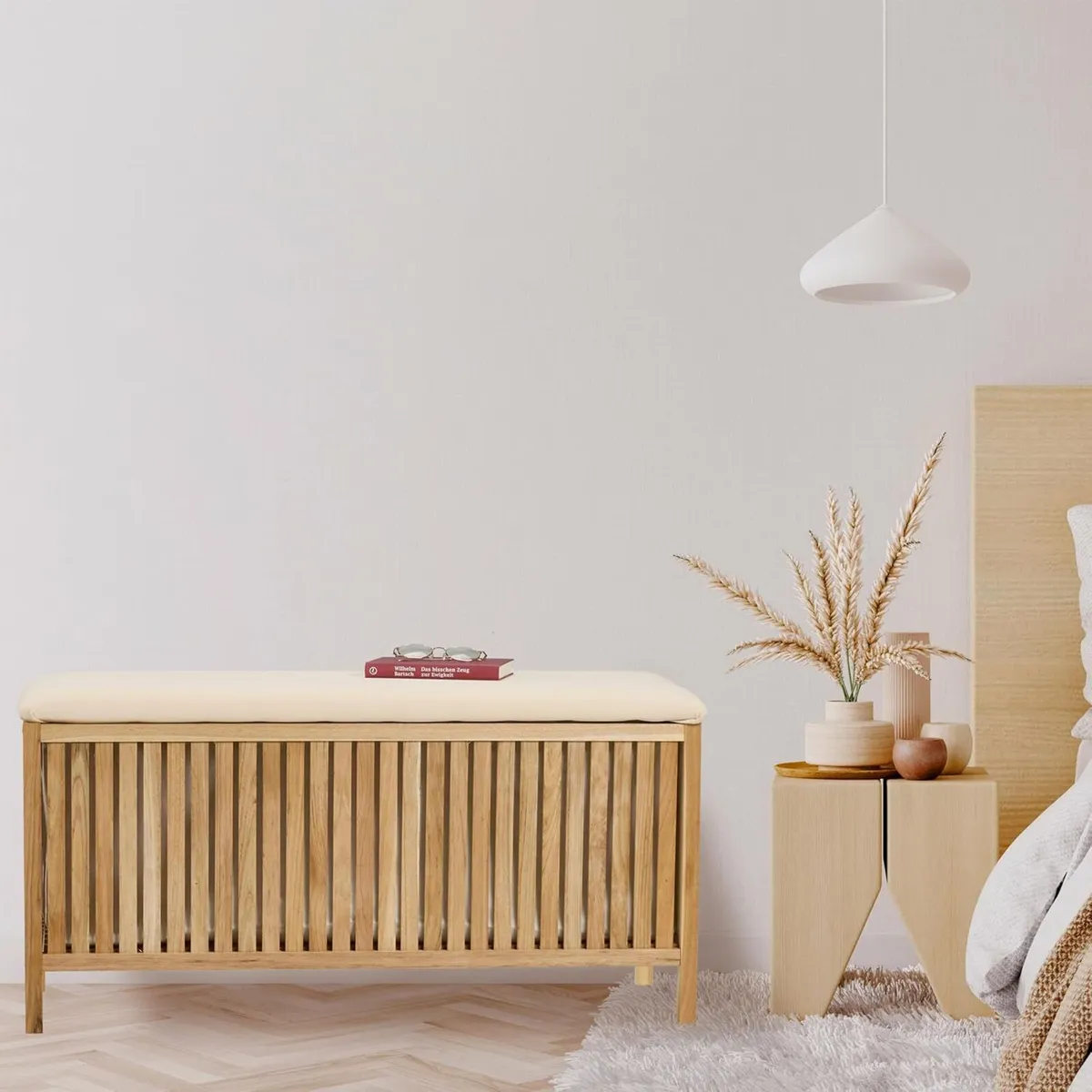 Laundry Chest with Seat Storage Bench Bathroom - Image 4