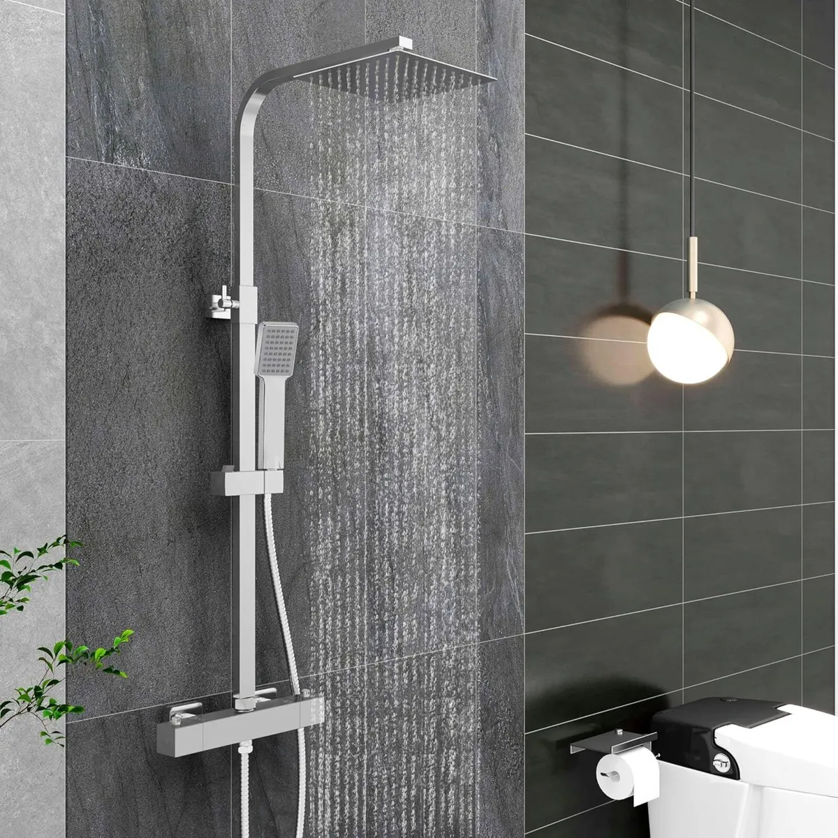 Thermostatic Shower Mixer Set - Exposed Square 8 - Image 1