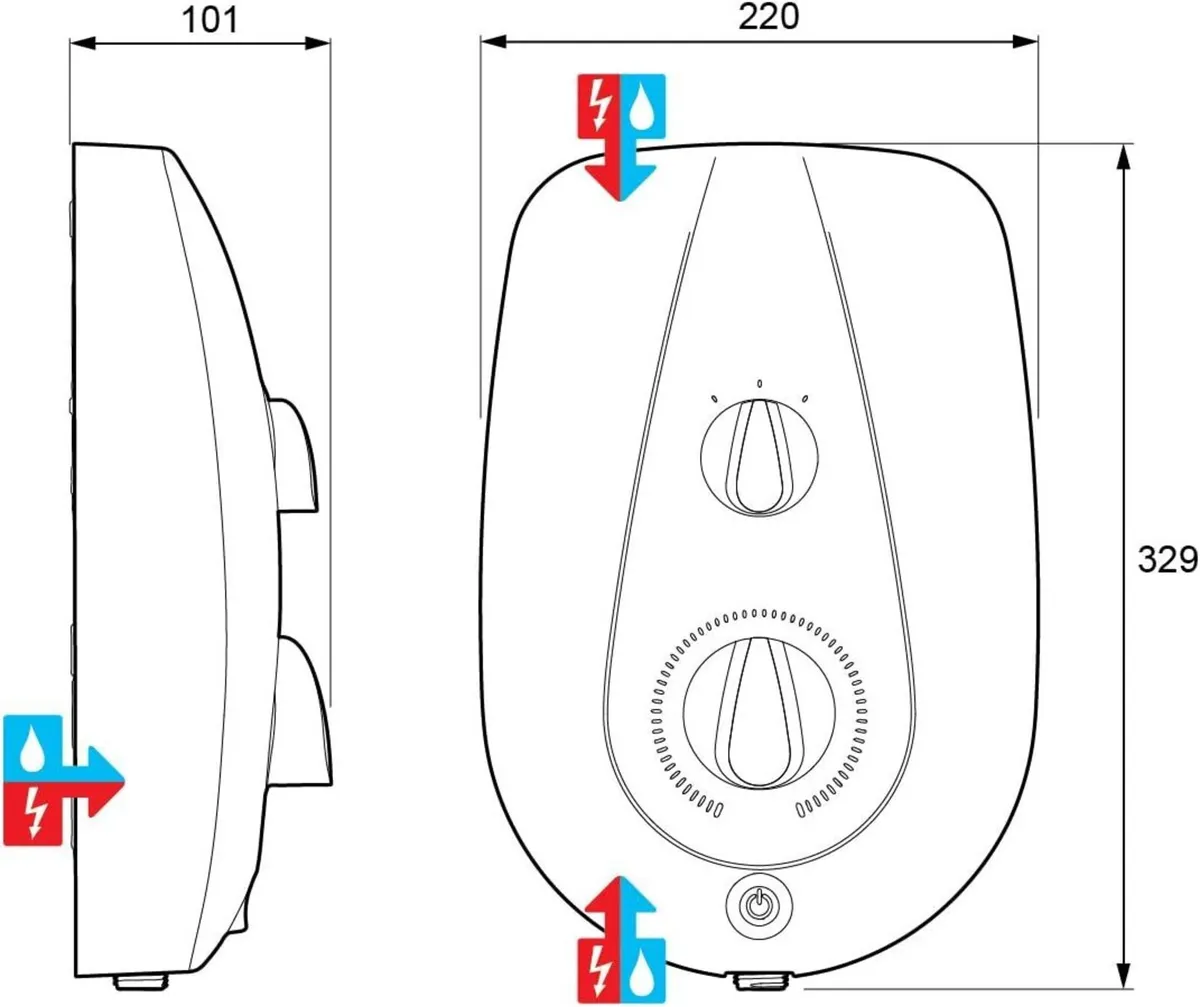 Showers Vie Electric Shower 8.5 kW White/Chrome - Image 3