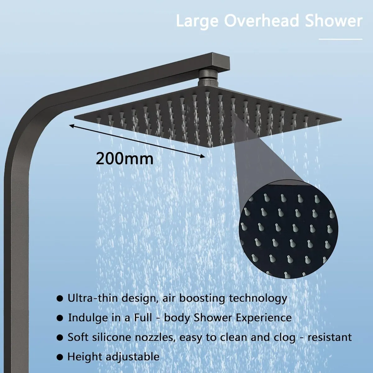 Thermostatic Shower Mixer Set Dual Rainfall Heads - Image 2