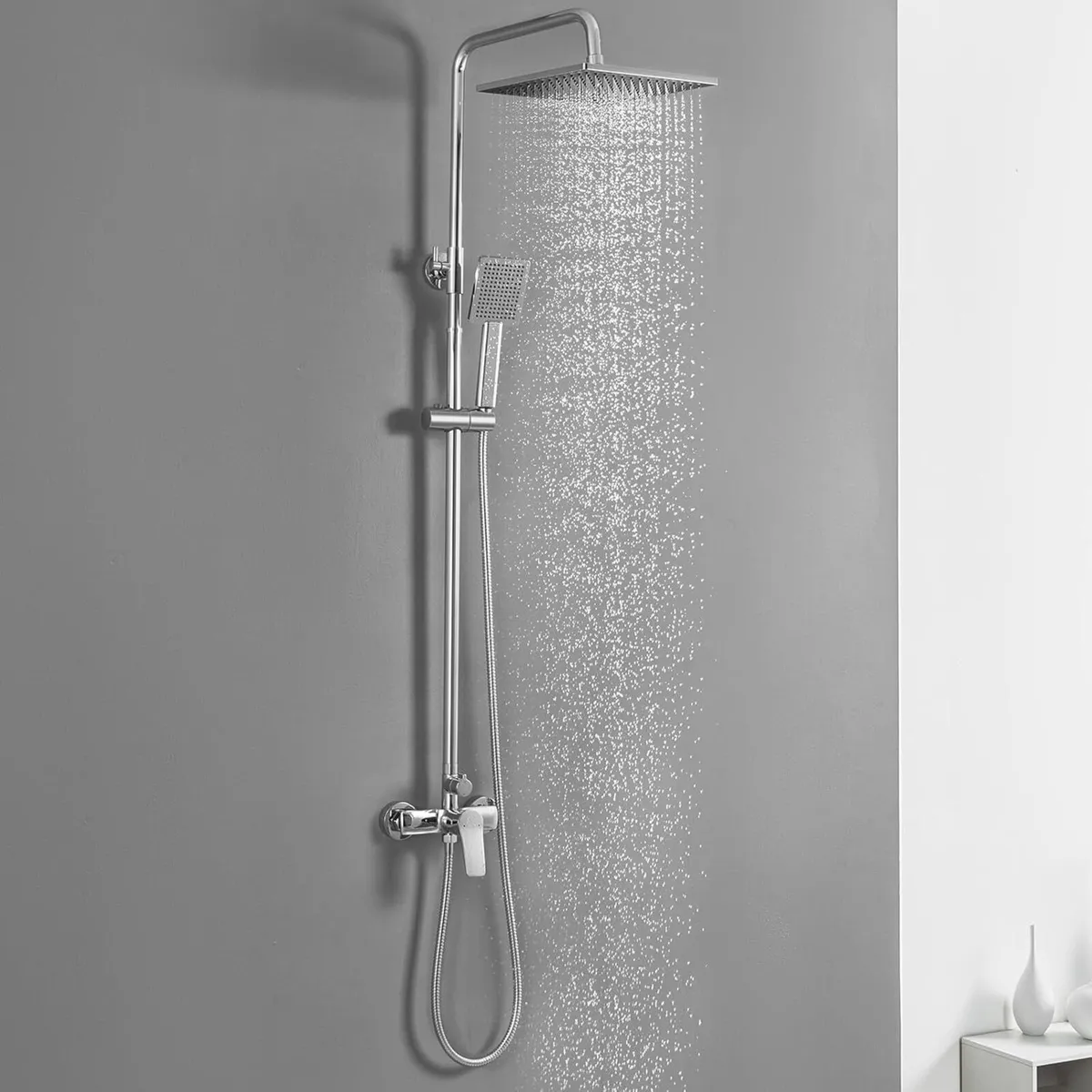 Shower Mixer Set - 10 Square Rainfall Head - Image 1