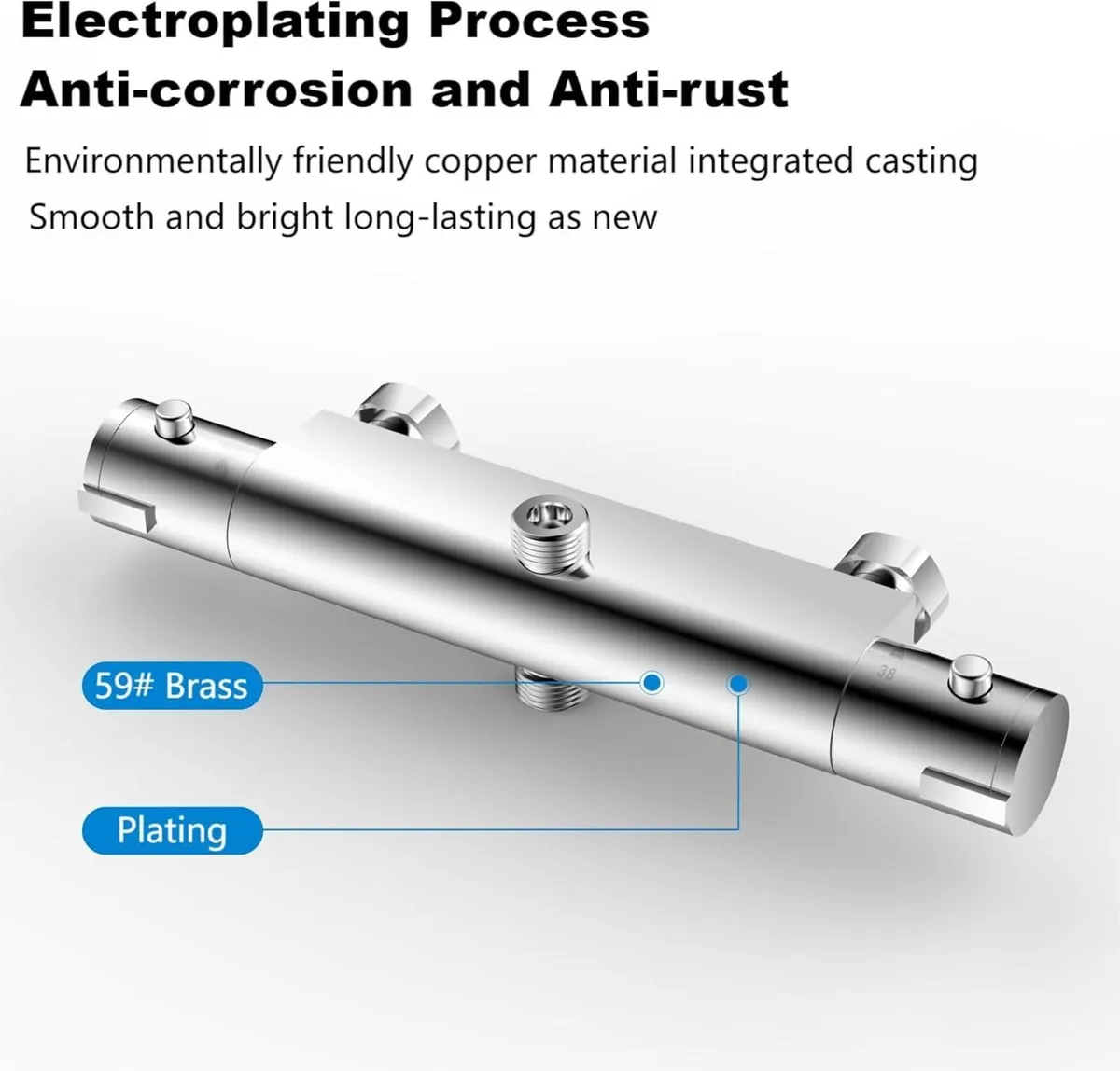 Shower Mixer Set Adjustable Height Column with - Image 2
