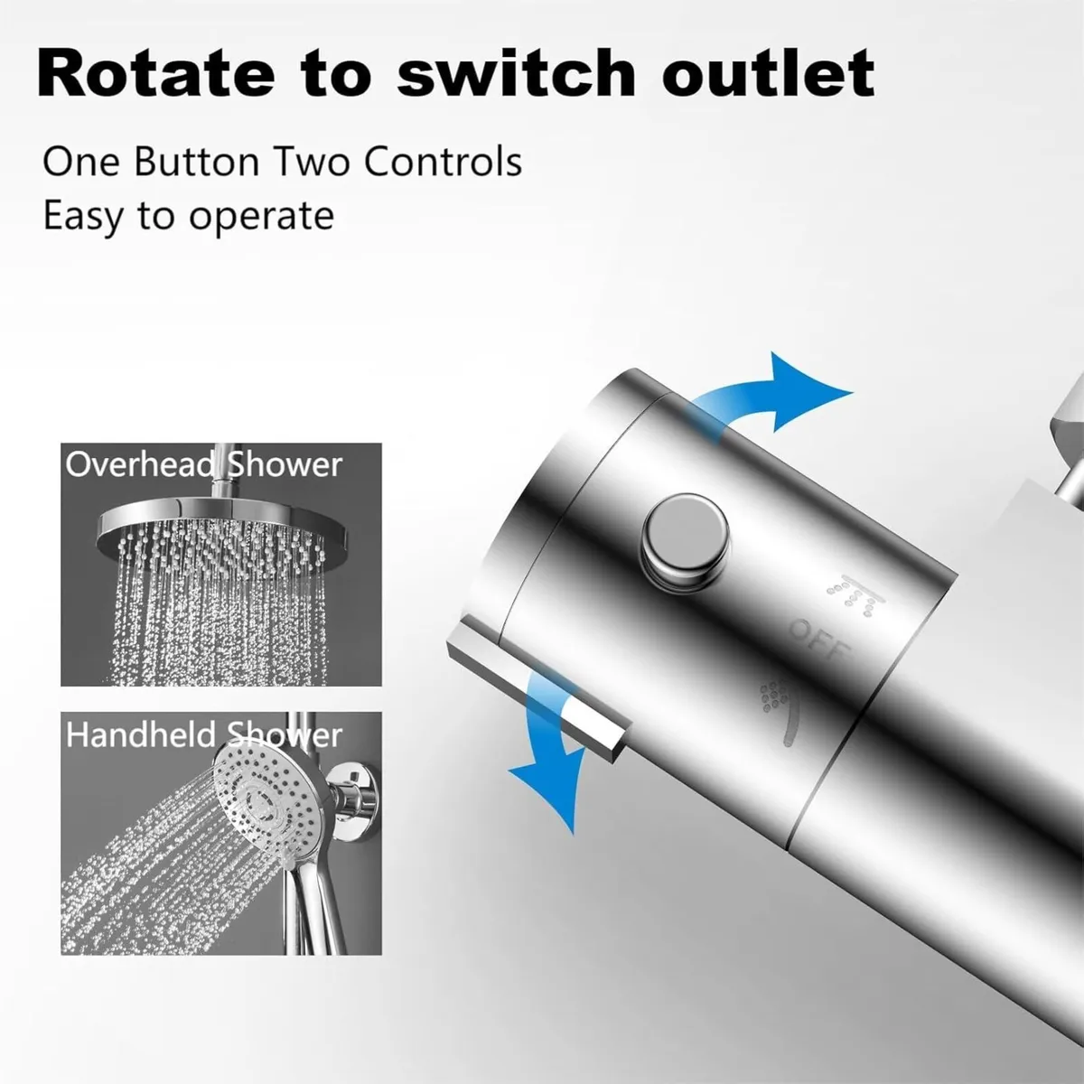 Shower Mixer Set Adjustable Height Column with - Image 4