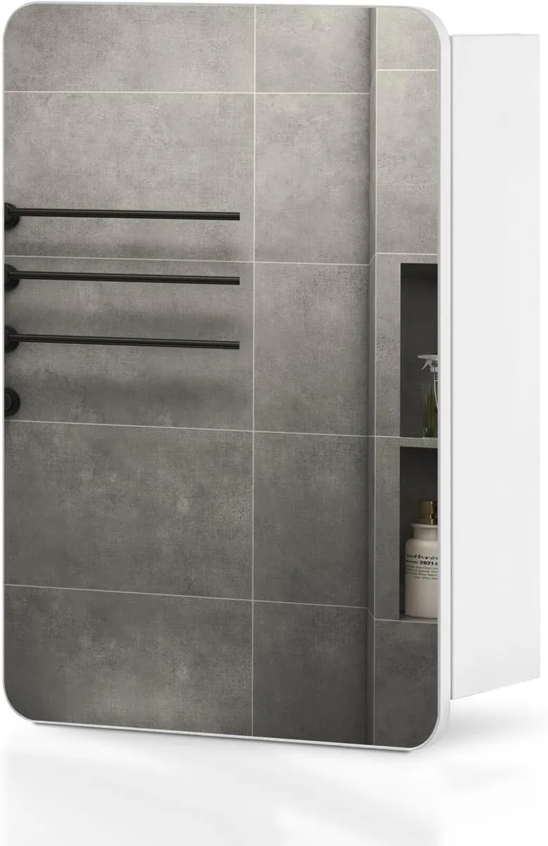 Single Door Bathroom Mirror Cabinet 40 x 50cm - Image 1