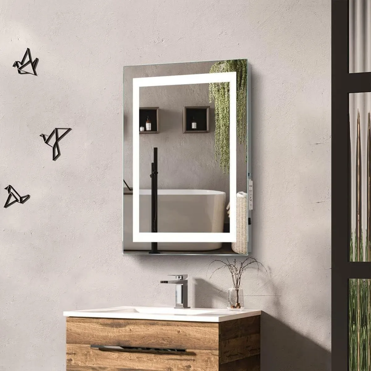 ® LED Bathroom Mirror with Light and Shaver - Image 2