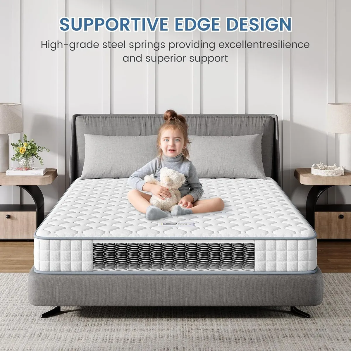 3FT Single Mattress Sleeping Sprung Medium Firm - Image 3