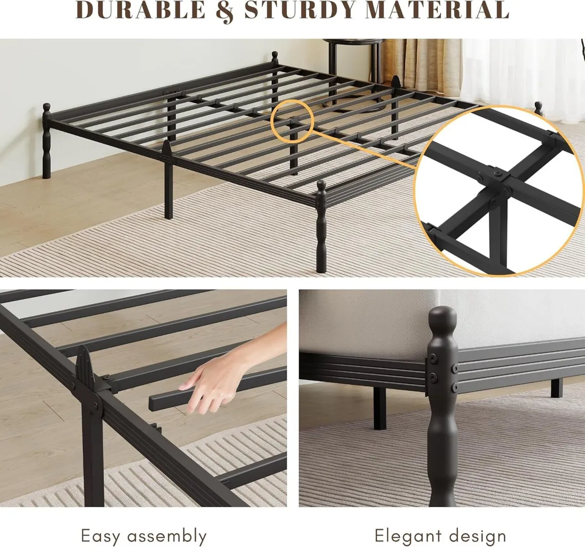 Metal Super King Bed Frame with Underbed Storage - Image 4