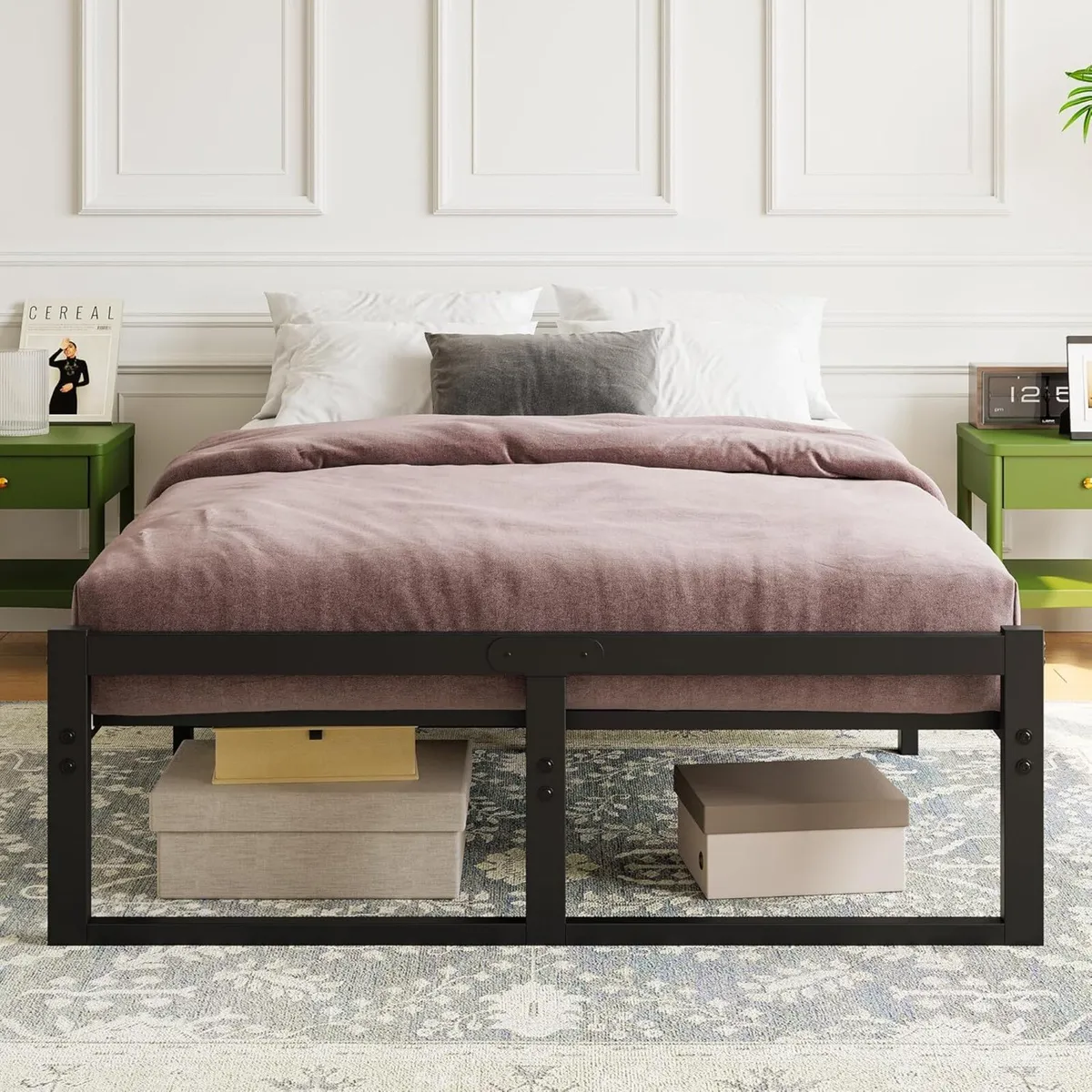 Double Bed Frame Metal Platform with Underbed - Image 3