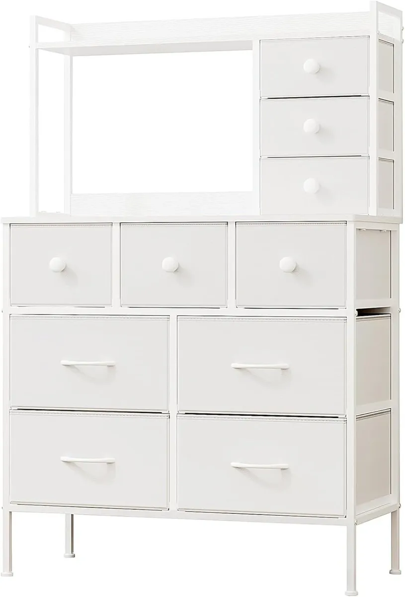 White Chest of Drawers Bedroom 10 Cabinet Large - Image 1