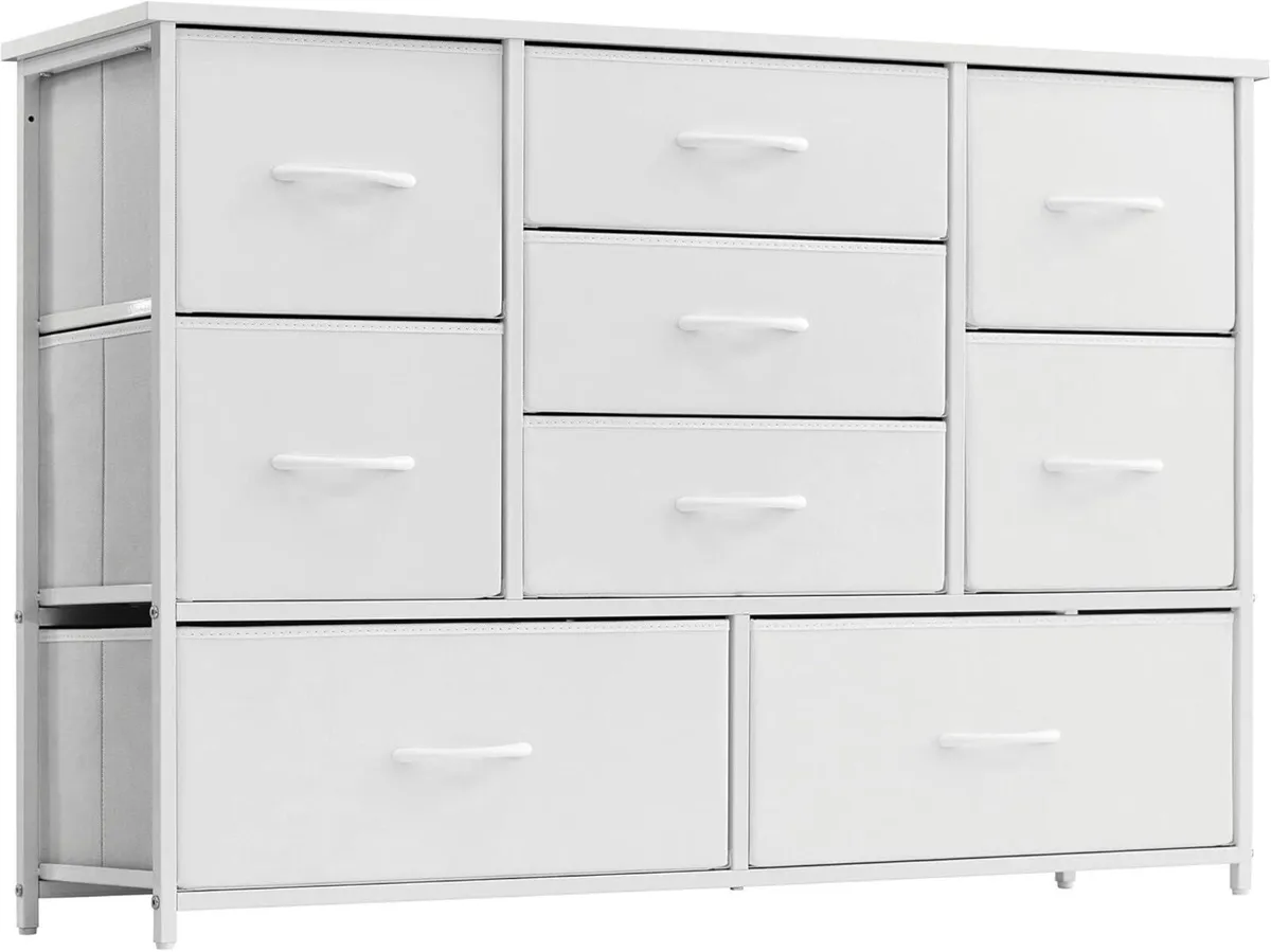 White Chest of Drawers for Bedroom 9 Drawer - Image 1