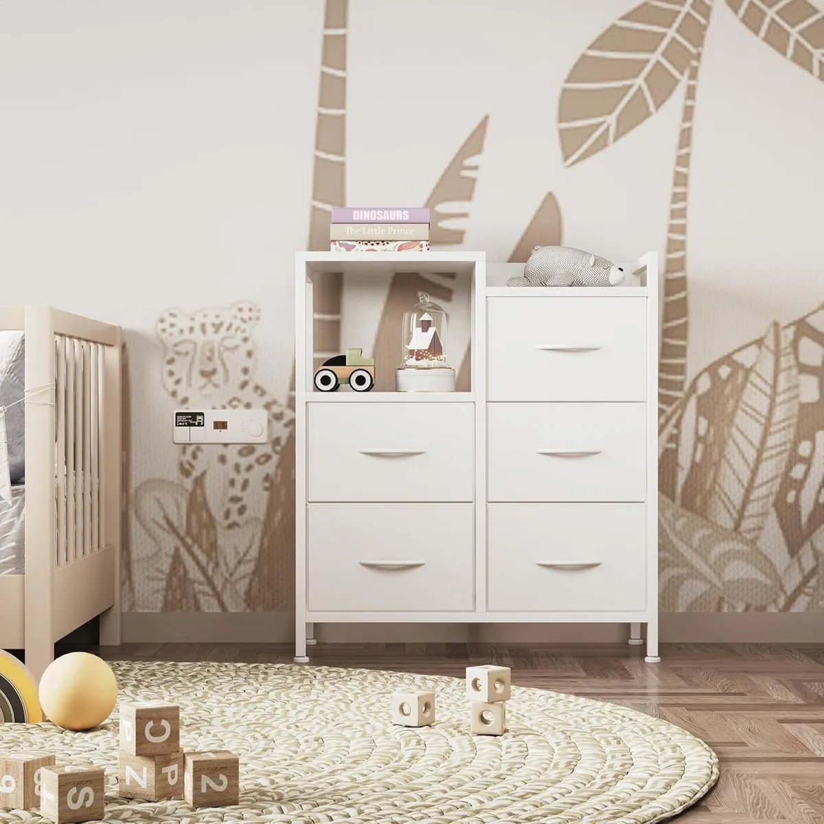 Chest of Drawers Bedroom Storage with 5 Fabric - Image 2