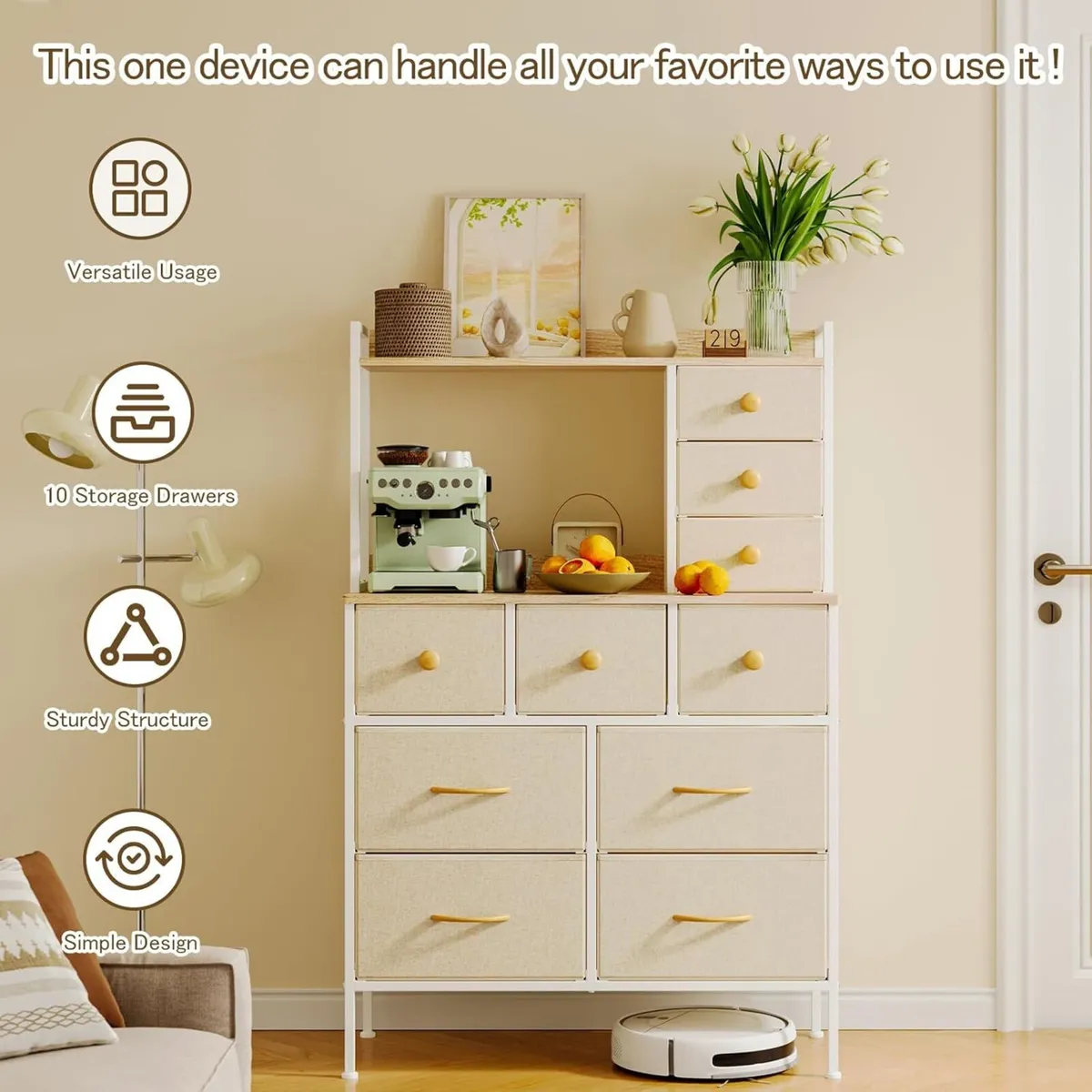 Chest of Drawers for Bedroom 80cm Wide Dressing - Image 3