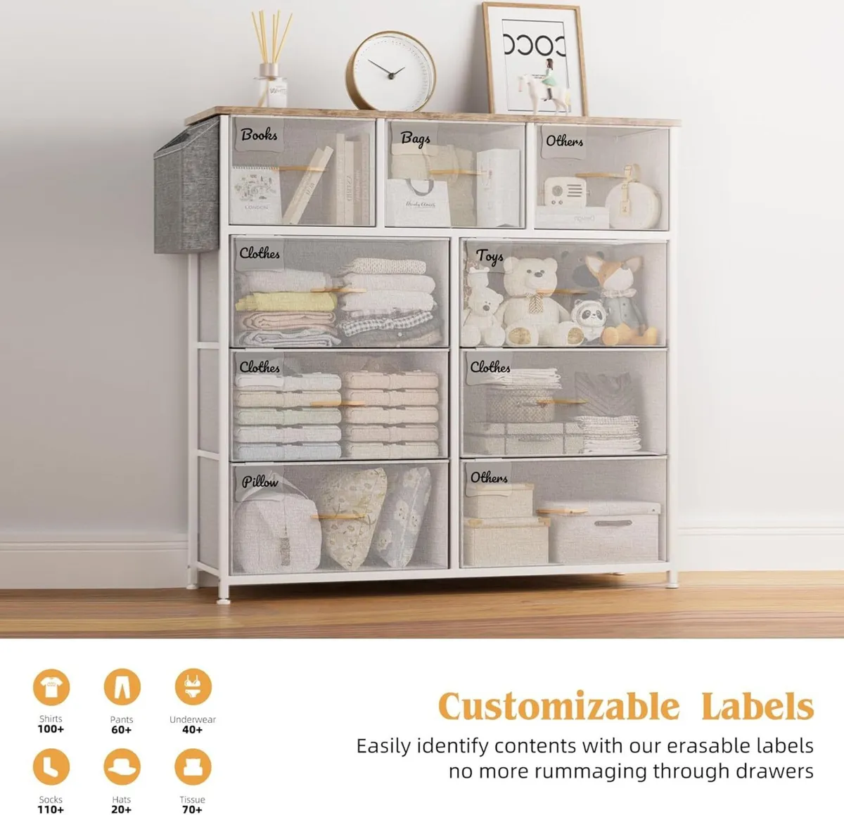 Fabric Chest of Drawers - Canvas Storage Unit - Image 4