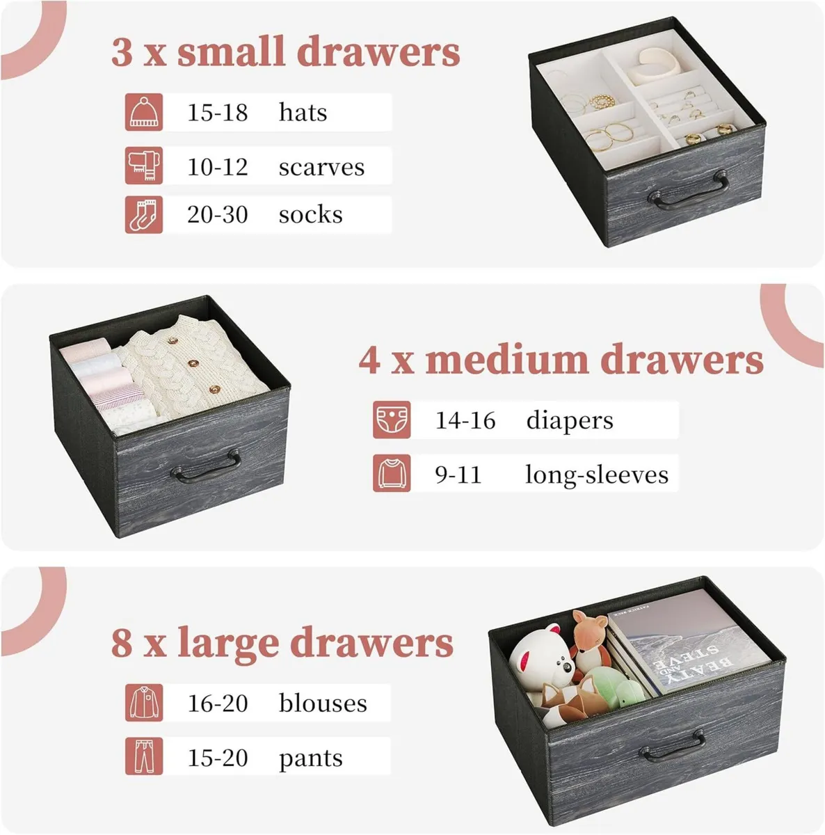 Chest of Drawers Dresser for Bedroom with 15 - Image 4