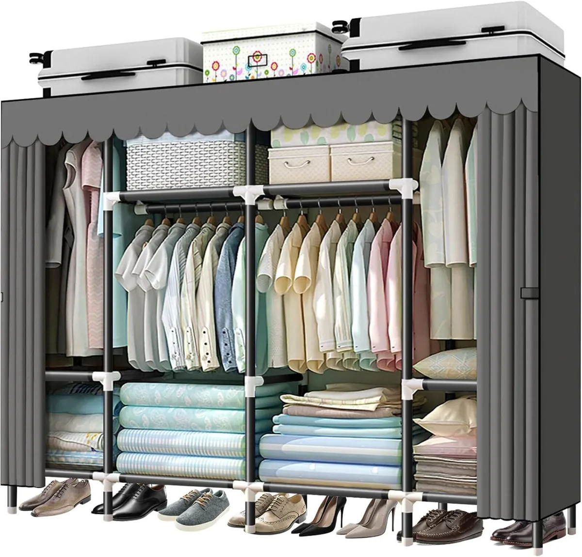 Portable Wardrobe Clothes Closet Storage Organizer - Image 1