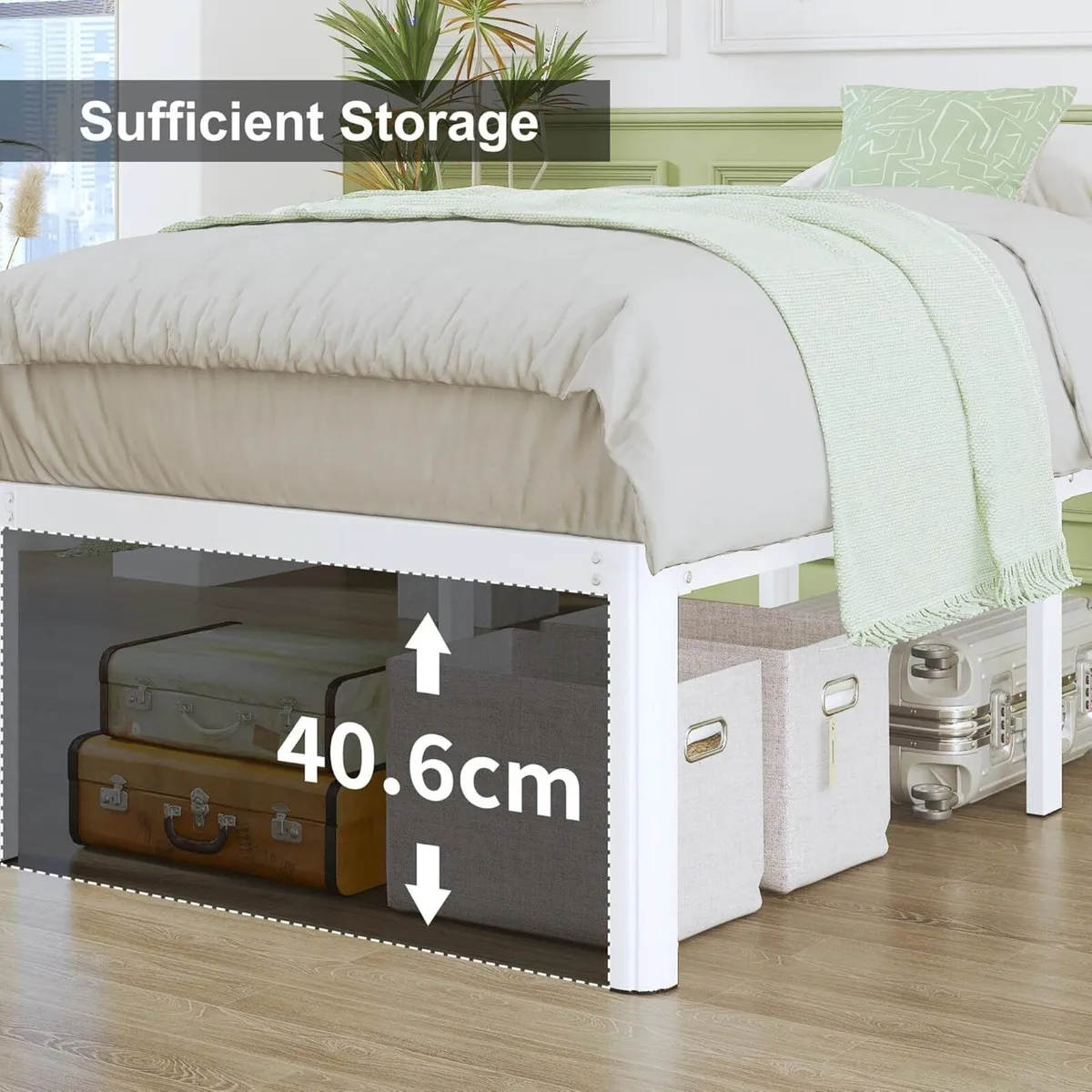 46 cm High European Small Double Bed Frame 120 x - Image 4