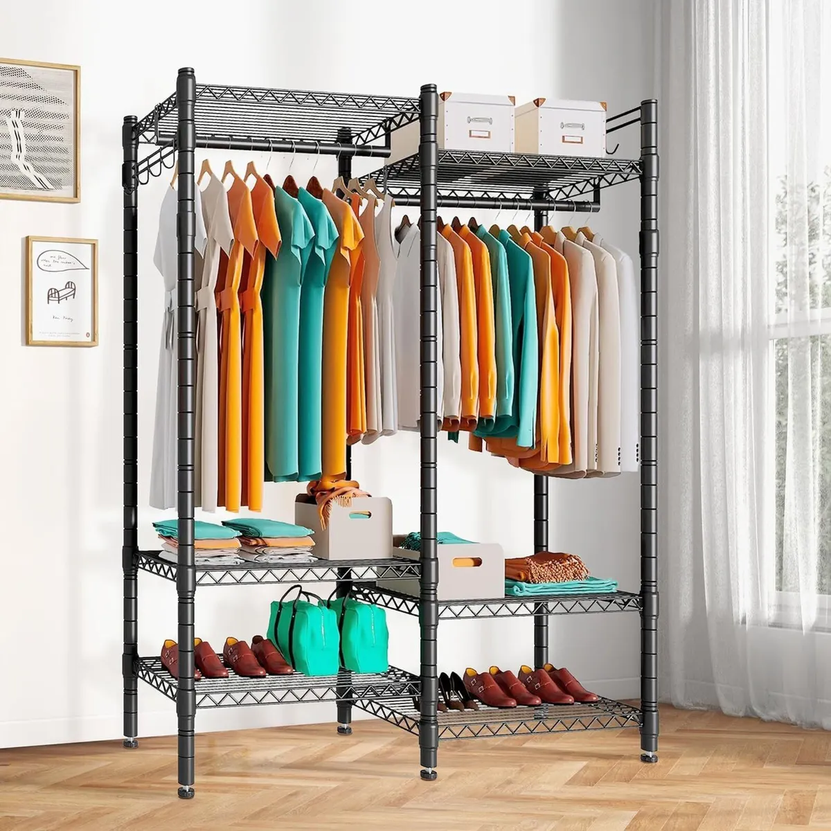 Heavy Duty Clothes Rail with Adjustable Shelves - Image 1